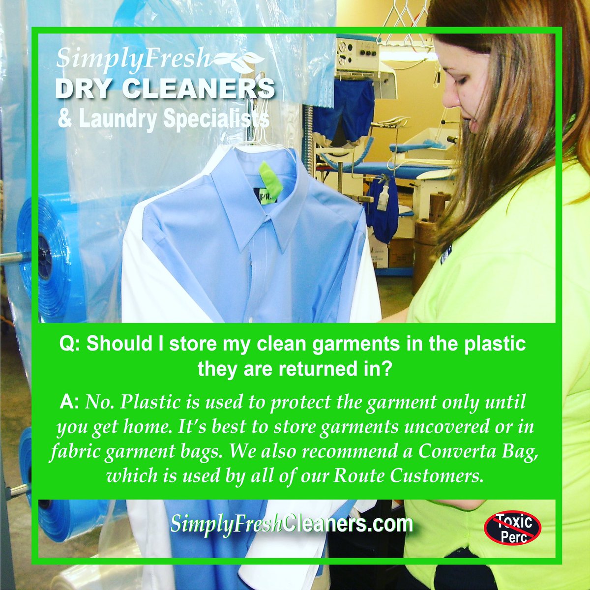 SimplyFresh1's tweet photo. How should you store clean garments? #didyouknow #storage #drycleaners https://t.co/fNOoX3LodM