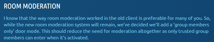 peludo15habbo's tweet photo. @Habbo They say they are listening, but they don't really understand what we are saying or why. I find your answers a huge joke. We need the moderation tools for members with rights NOW, your solution doesn't fix anything. https://t.co/zYSOsOVEVs