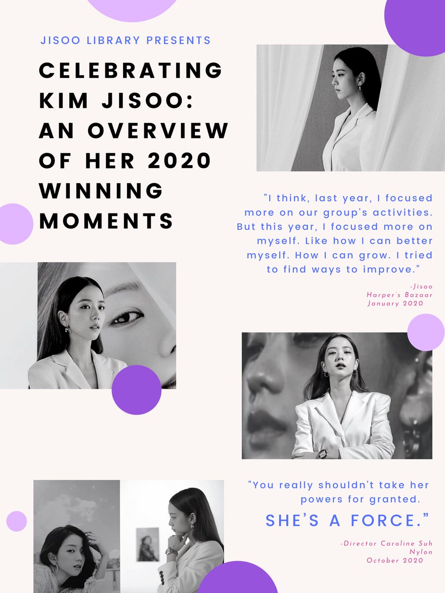 [Ɪɴꜰᴏ] Jisoo’s 2020 is not like any other. Although we had to wait half a year for her to be active, the latter half proved to be promising & full of hope that 2021 would be even better for her career.블랙핑크 지수  #JISOO  #지수  #BLACKPINK  #블랙핑크  #블랙핑크지수  @BLACKPINK