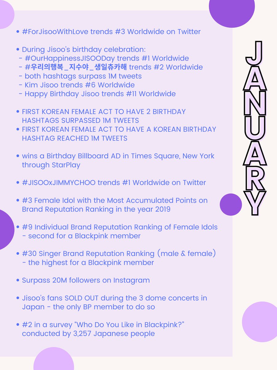 [Ɪɴꜰᴏ] Jisoo’s 2020 is not like any other. Although we had to wait half a year for her to be active, the latter half proved to be promising & full of hope that 2021 would be even better for her career.블랙핑크 지수  #JISOO  #지수  #BLACKPINK  #블랙핑크  #블랙핑크지수  @BLACKPINK