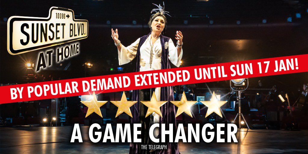 CurveLeicester's tweet photo. 🎞SUNSET BOULEVARD - AT HOME - EXTENDED DUE TO POPULAR DEMAND!🎞

We’re thrilled performances of our ⭐️⭐️⭐️⭐️⭐️ #MadeAtCurve production will now stream until Sun 17 Jan. 

Book now 👉 https://t.co/Zzk5wBCiGr

#ACESupported #YourLeicester #HereForCulture

(1/3) https://t.co/UQVOmXLB1U