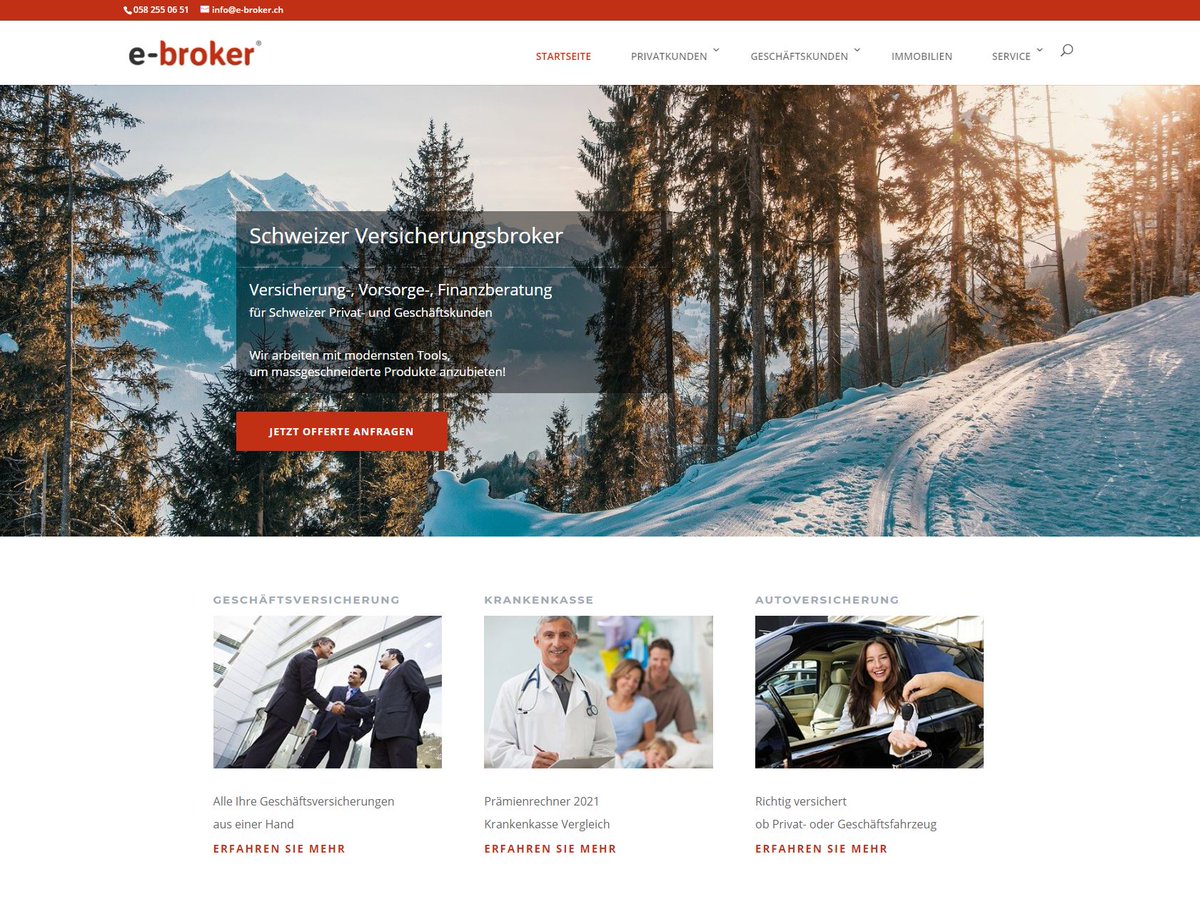 Unser modifizierter Webauftritt von e-broker.ch ist online.
Neu ist under anderem auch unserer Prämienrechner für Krankenkassen: e-broker.ch/praemienrechne…
sowie weitere Vorteile. Klicken Sie sich durch.
Bei Fragen sind wir gerne für Sie da!
