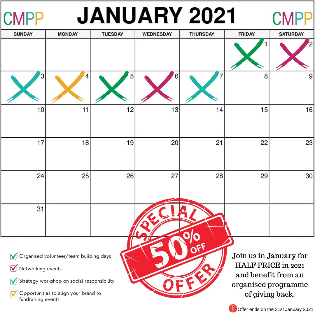 Just 24 days left to take advantage of our HALF PRICE membership offer for 2021 and benefit from an organised programme of giving back! 
For further information please email: 
📧 hello@cmpp.org.uk
.
#CSR #volunteering #makeadifference #makeachage #volunteer #volunteer