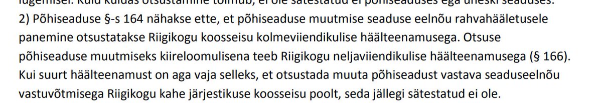 But wait, are we even talking about a referendum? There are some problems here.The Estonian constitution does not allow for legal amendments just through referendum, only when this referendum has a 3/5 backing in parliament.