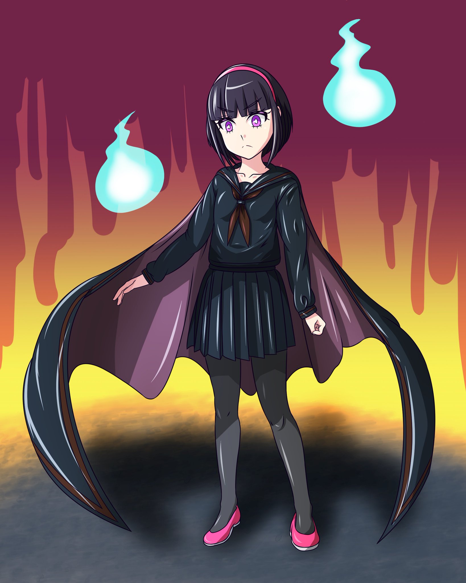 ｔｏモアイ マント ヒロピン垂れ流しイラスト創作垢 トイレの花子さん 妖怪制服マントで妖怪の魔の手から人々を救います くれぐれも呼び方を間違えぬようご注意を 間違えたら怖い花子さんが出てきます