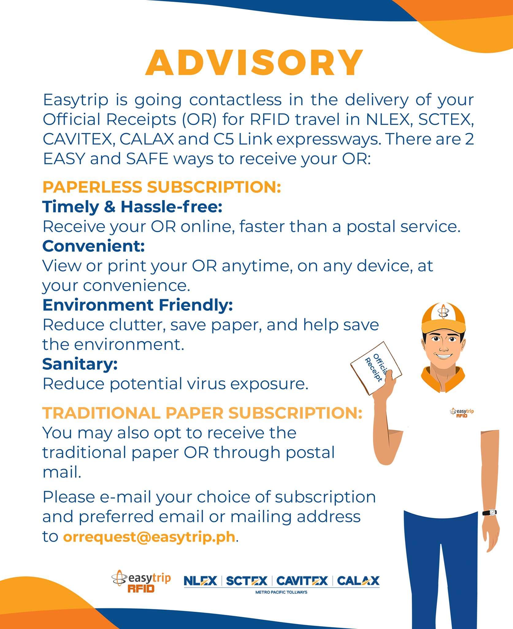 Easytrip RFID on X: Contactless way to get your Easytrip Official Receipt   / X