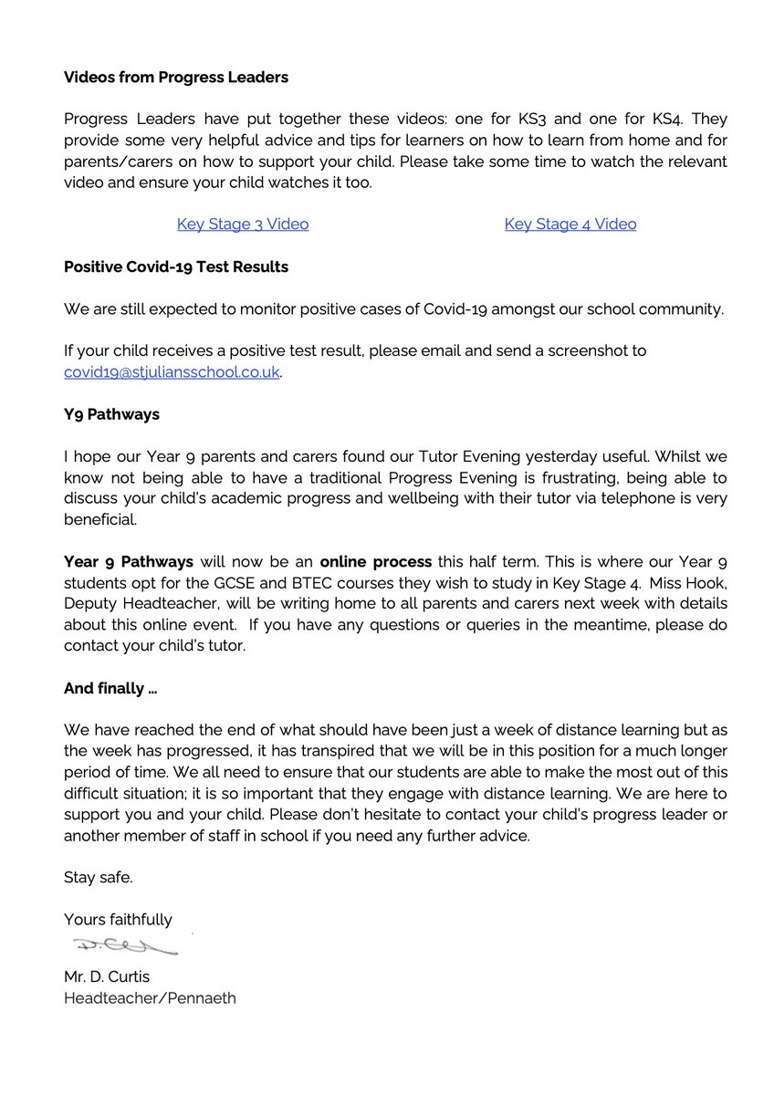 StJuliansSchool's tweet photo. Headteacher's Letter -
We have shared the latest letter from our Headteacher, Mr D Curtis, on our website. Please see the link below.
https://t.co/hjf2W6vNrc https://t.co/hsf063ZoUy