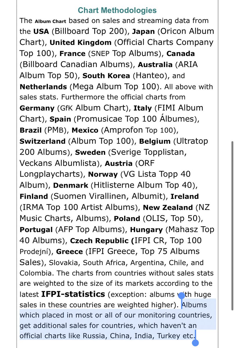 (extra) since yall here I’ll point out that bts are juggernauts in india AND russia but you don’t see our fanbases crying over it. looks unclear if SEA countries are included too lol (bts is #1 in big markets like indonesia)when your demand is universal AND global, u don’t fret
