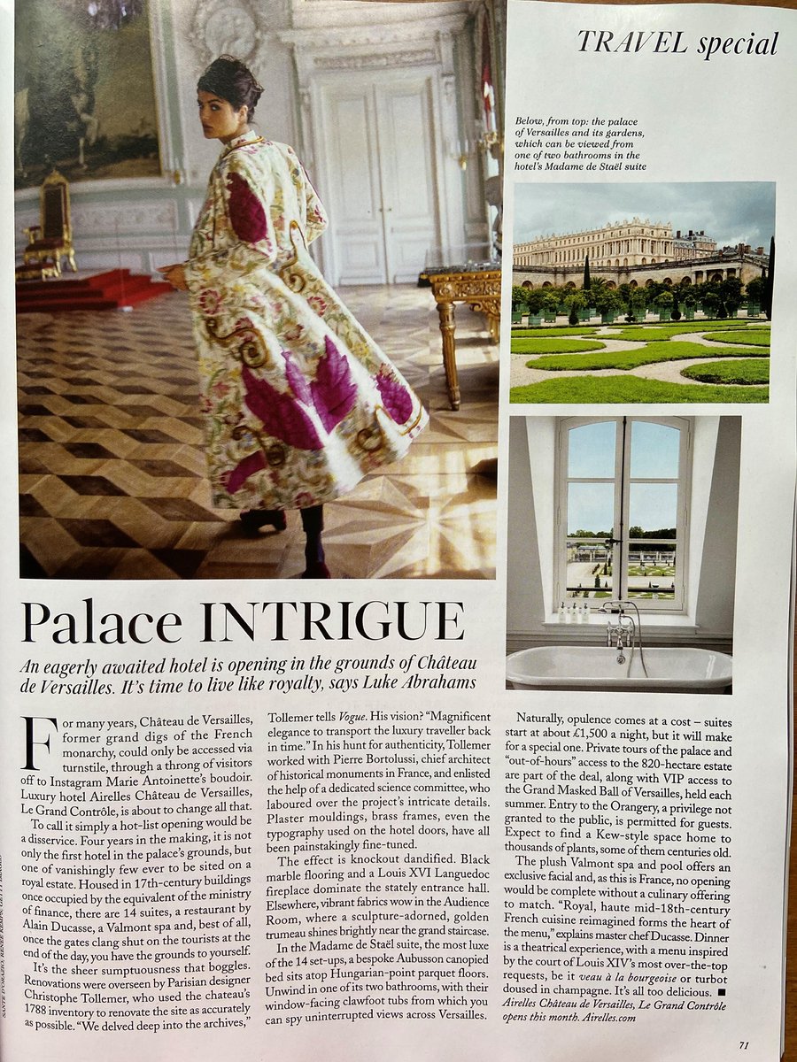 {UK EXCLUSIVE} Excited to share that @airellesco Le Grand Contrôle, located on the grounds of the Château de Versailles, has received an exclusive full-page feature in the February issue of @britishvogue! 🎉 👏 Opening 2021! Contact pr@masonrose.com for more info on the opening