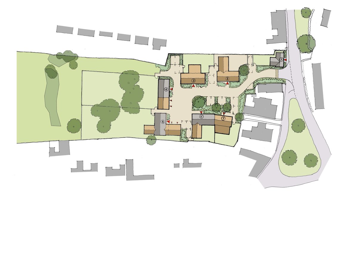 GHArchitects_UK's tweet image. A Pre-Application Planning application has been submitted for a residential development on a very sensitive site in a village conservation area, near a Grade I listed C13 church. The site currently contains 1 dwelling &amp;amp; garden, and a signifiant area of vacant and overgrown land.