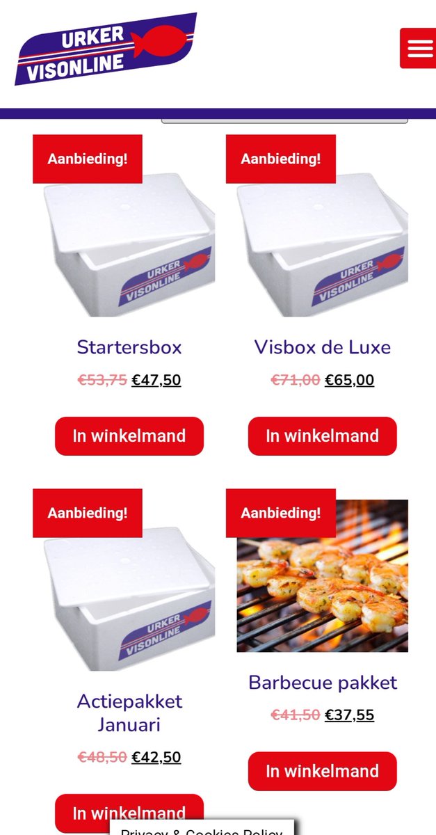 Neem een kijkje op onze website voor de diverse visboxen en het overige assortiment.