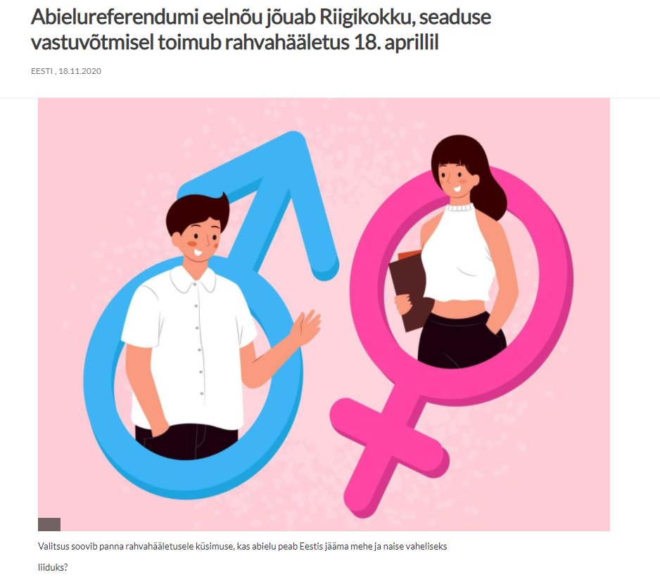 I know there's been a lot going on in the world recently, but I'd like to spend some time now talking about the insanity surrounding Estonia's upcoming (?) referendum. The process so far has been an absolute legal mess and it doesn't seem to be close to ending soon, either.