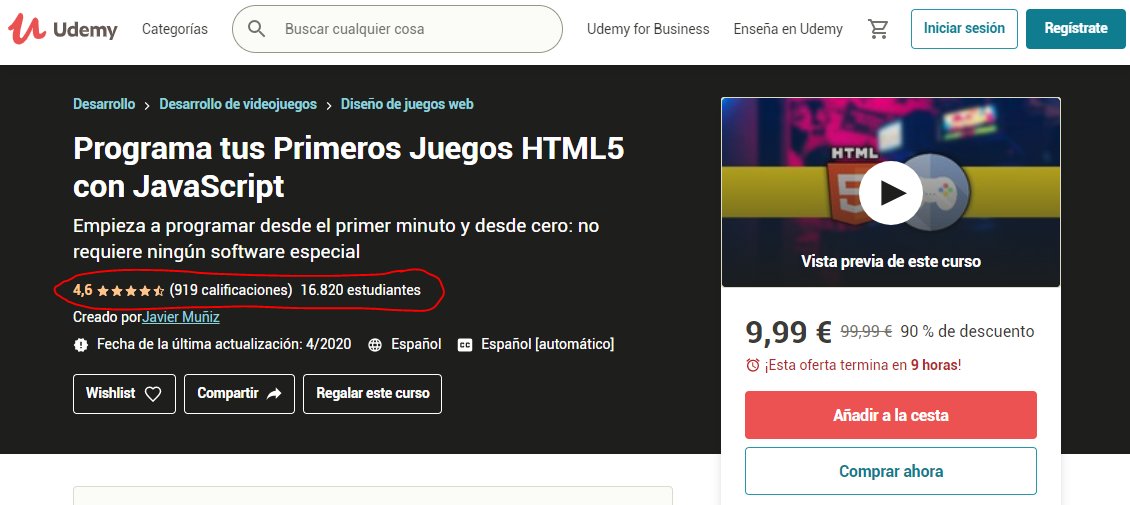 javianmuniz's tweet image. Dejo #GRATIS un par de días mi #curso de #programación de #juegos #HTML5 con #JavaScript (ya vamos camino de los 17K alumnos)👉udemy.com/course/program…