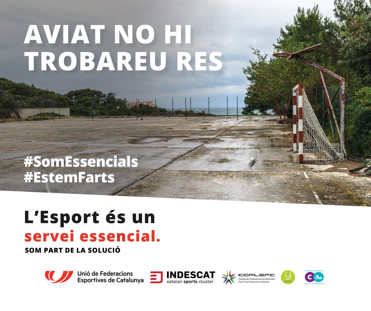🙄 Si després de tot el que us hem explicat, no ho teniu clar, és que no sou d’aquest món.

Aviat no hi trobareu res ⚠️

✅Volem obrir instal·lacions, entrenar i competir.

#SomEssencials #EstemFarts