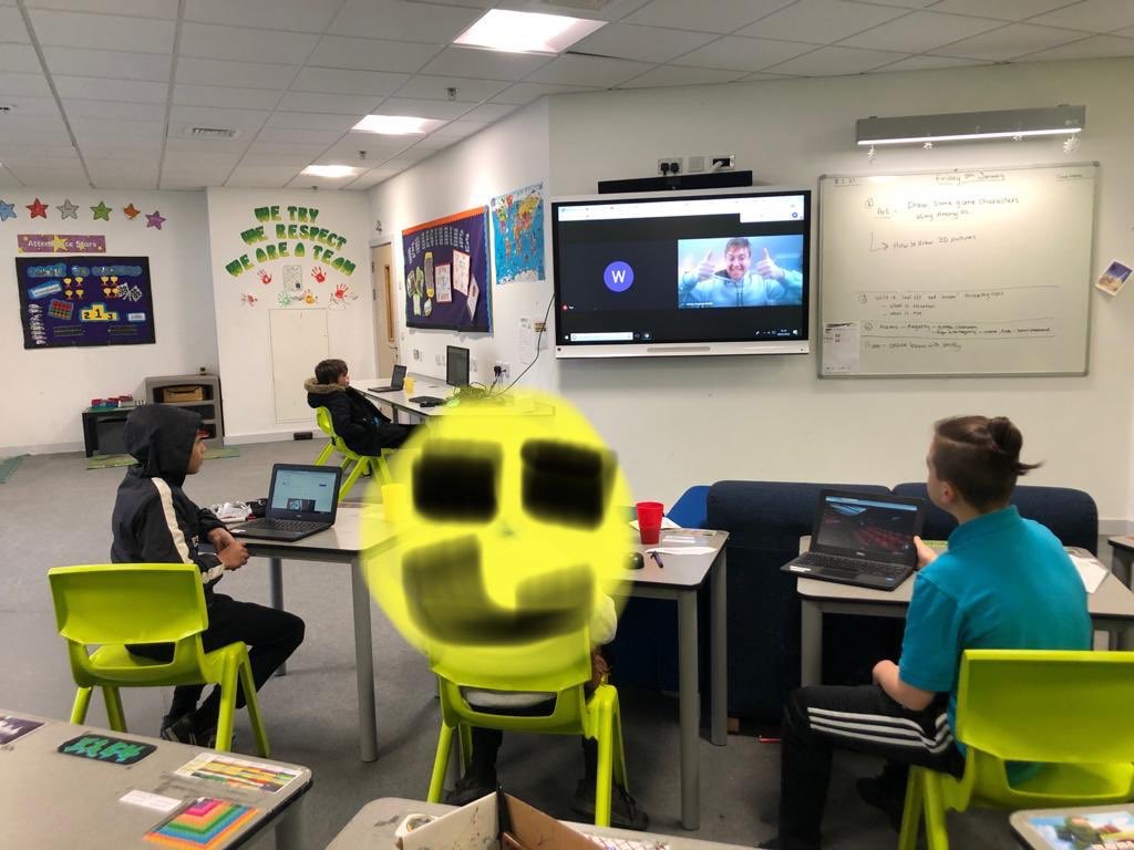 leeds_green's tweet photo. What does teaching in 2021 look like to you? In Green 3, it looks like this; remote learners at home and pupils in school joined together via  #googleclassroom engaged in learning! #semh #remotelearning #livelesson #wemakelearningfun https://t.co/TiYzYdraB5