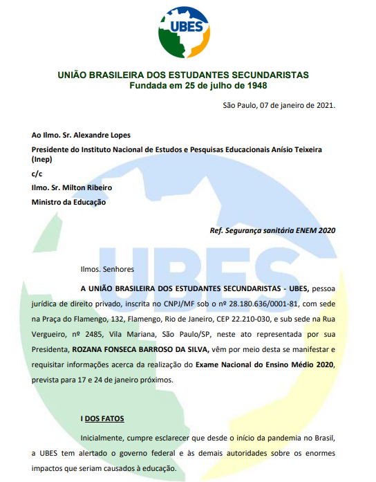 ubesoficial's tweet photo. ATENÇÃO AQUI! Solicitamos esclarecimento do @inep_oficial e @MEC_Comunicacao sobre a realização do #Enem2020 e posição sobre o novo adiamento do exame. 

O aumento dos casos do covid e a desigualdade entre o ensino remoto público e privado não devem ser ignorados. #EnemSeguro https://t.co/ufF5QkqGDz