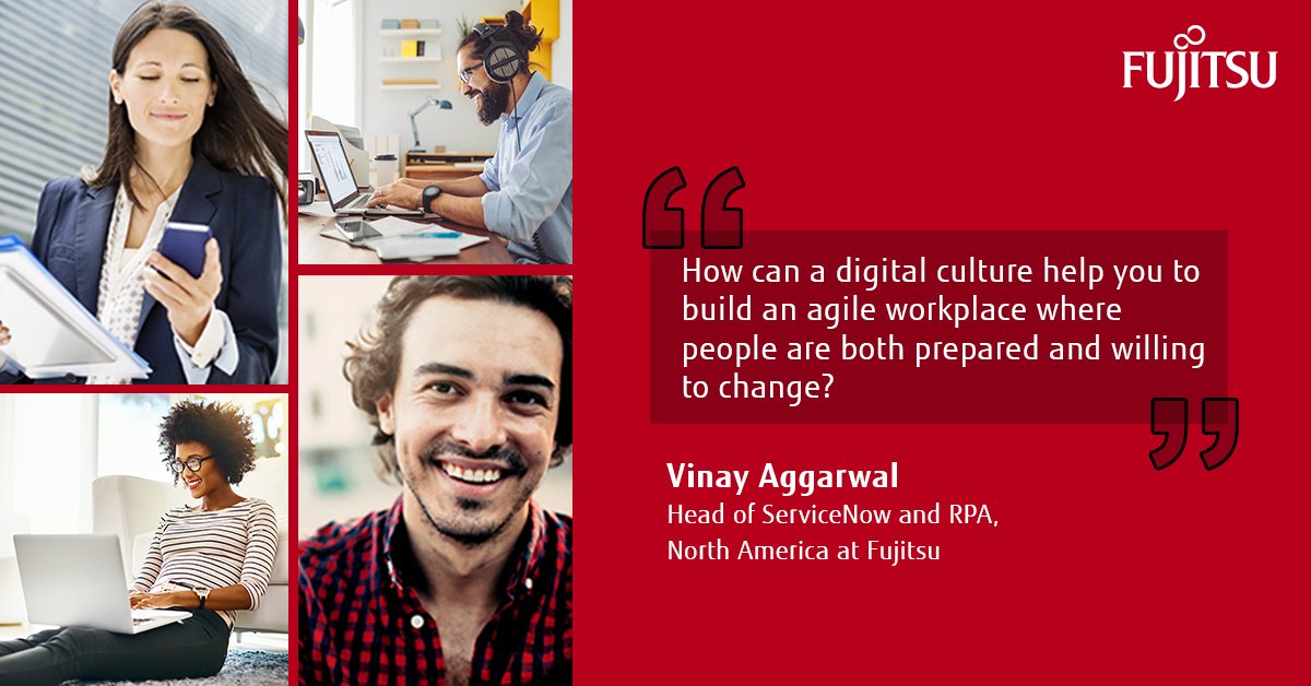 fujitsu_now's tweet photo. A vast array of #technology options is available for organizations looking to transform how they work, but #DigitalTransformation can only be effective when it complements a strong #digital #culture. Learn more from Fujitsu's Vinay Aggarwal: https://t.co/wyFH0MRPpu https://t.co/IdmXrB9cPc