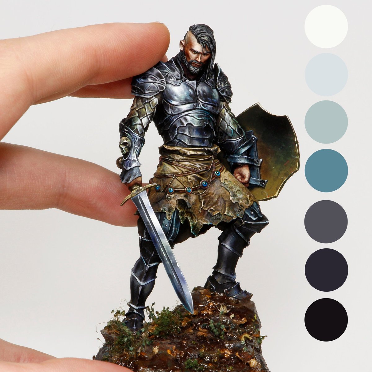 Sergiocstudio's tweet image. Happy Friday. 
What are you going to paint this weekend? 
Here I post you an example of colors to paint an iron armor with NMM. 

#sergiocalvominiatures #capibases #nonmetallicmetal #dungeonsanddragons #miniatures #warhammer #ageofsigmar #boardgames #instart #sculpting