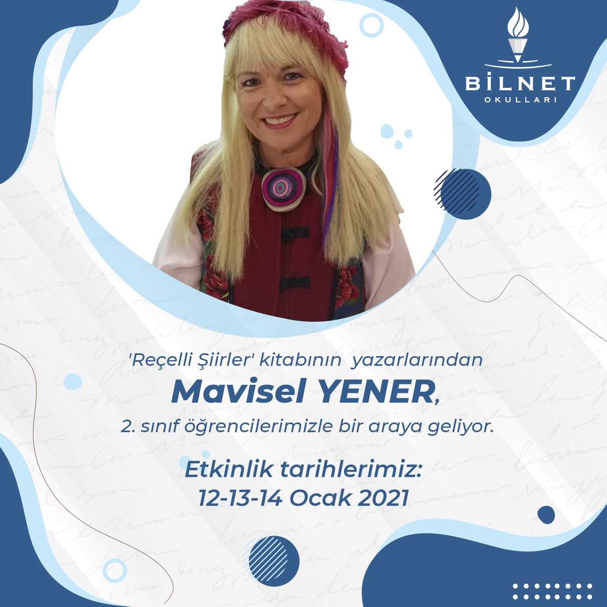 2. sınıf öğrencilerimiz, keyifle okudukları 'Reçelli Şiirler' kitabının yazarlarından Mavisel YENER ile buluşuyor. Bakalım, üç gün sürecek etkinliklerde öğrencilerimiz yazarımızla neler üretecekler?

#BilnetOkulları #ReçelliŞiirler #Kitap #Yazar #MaviselYener #Etkinlik