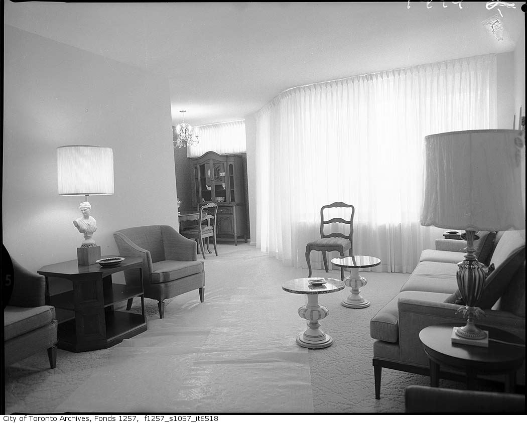 TorontoArchives's tweet photo. For this week's final #ALookInsideTO, we are showing you a living room from a 1960s apartment, Montclair Avenue. Alexandra Studio commissioned photographs. https://t.co/wpehkjAO18 https://t.co/Xhil9h1woj