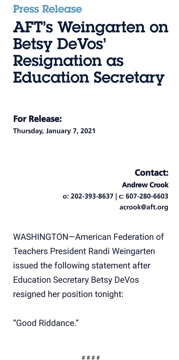 DoctorYasmin's tweet image. Statement from the American Federation of Teachers: