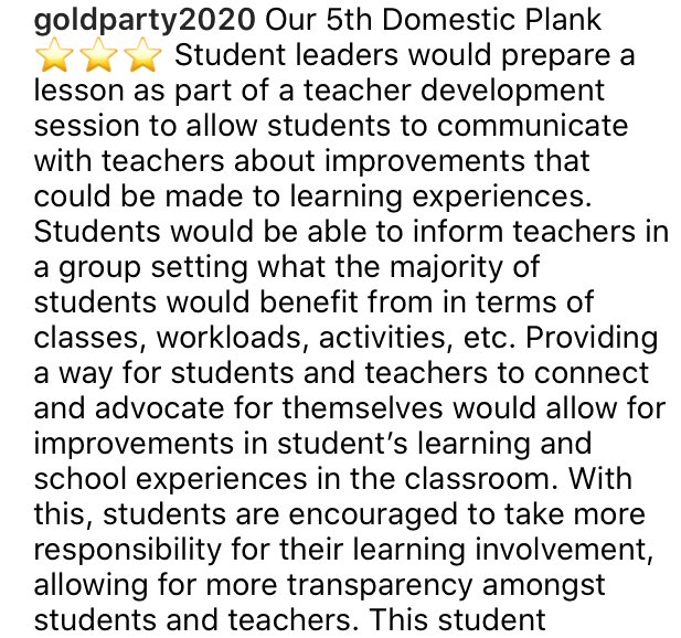 goldparty2020's tweet photo. 🔔The #Goldparty2020 is so excited to bring you their 5th Domestic Plank! Say hello to Student-Led #TeacherDevelopmentSessions! 💛 Stay Golden! 🔆 https://t.co/enCe22V1yQ