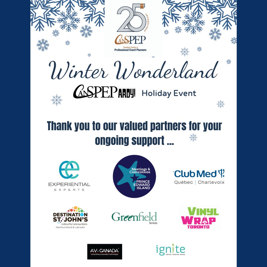 CanSPEP's tweet photo. If you missed this fun event yesterday, here is a snapshot of the Winter Wonderland CanSPEPardy Holiday Event❄
Thanks to all who attended & it was great to see everyone. catch up. A big shout out to our valued partners for your ongoing support. #eventpreneurs #cheersto25years https://t.co/hEsVS4BIPQ