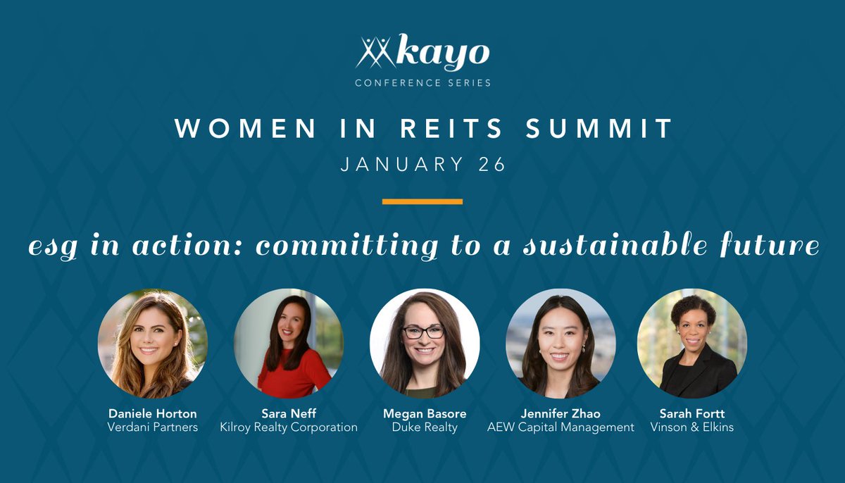 Please join us January 26th at 1PM EST for the ESG in Action: Committing to a Sustainable Future Panel at the Kayo Women in REIT Summit! 

Register Here: kayoconferenceseries.com/reits-summit/
#KayoConferenceSeries #Kayo #VerdaniPartners #ESG #Sustainability