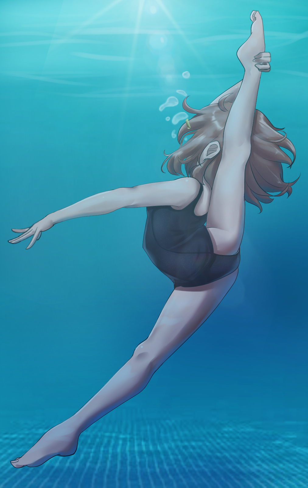 スク水　開脚 