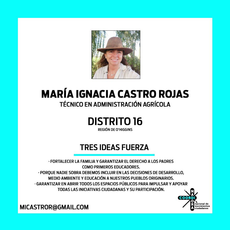 Ignacia Castro es precandidata x el distrito 16. Es mamá de 6 hijos, mujer aguerrida y una luchadora x su familia. Sueña poder ser un aporte para Chile y ve a la convención cm una manera d poder contribuir a construir un Chile mejor y más solidario 🇨🇱🇨🇱
Conócela @Mariaig96741031