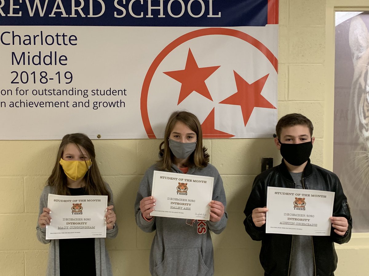 Tigerscms's tweet photo. Integrity: Being honest/having strong moral principles. What a trait to be known for. Macy, Haley, Austin, Isaac, Savannah, &amp; Jayden were recognized as Students of the Month for December for being people of integrity! Congratulations! #TigerPride @DLWeeks83 @rfaulkner9 https://t.co/w4TK6ohDdK