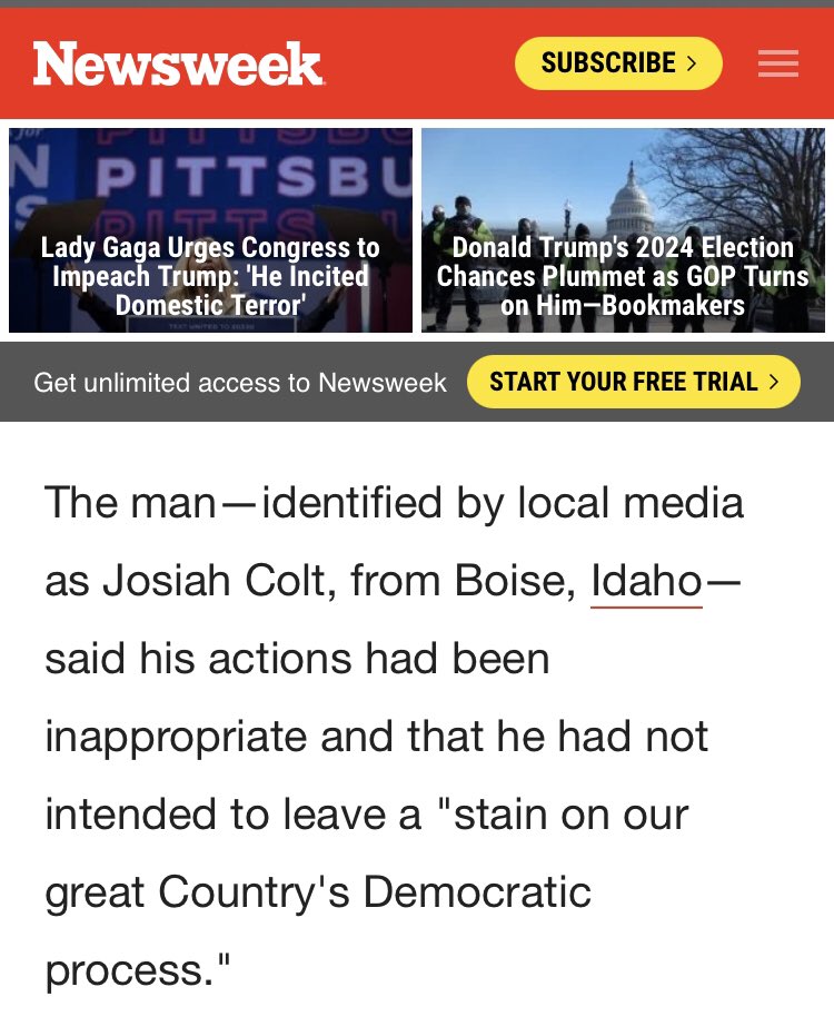 Identified by “local media.” )Don’t worry guys they hyperlinked Idaho, though)