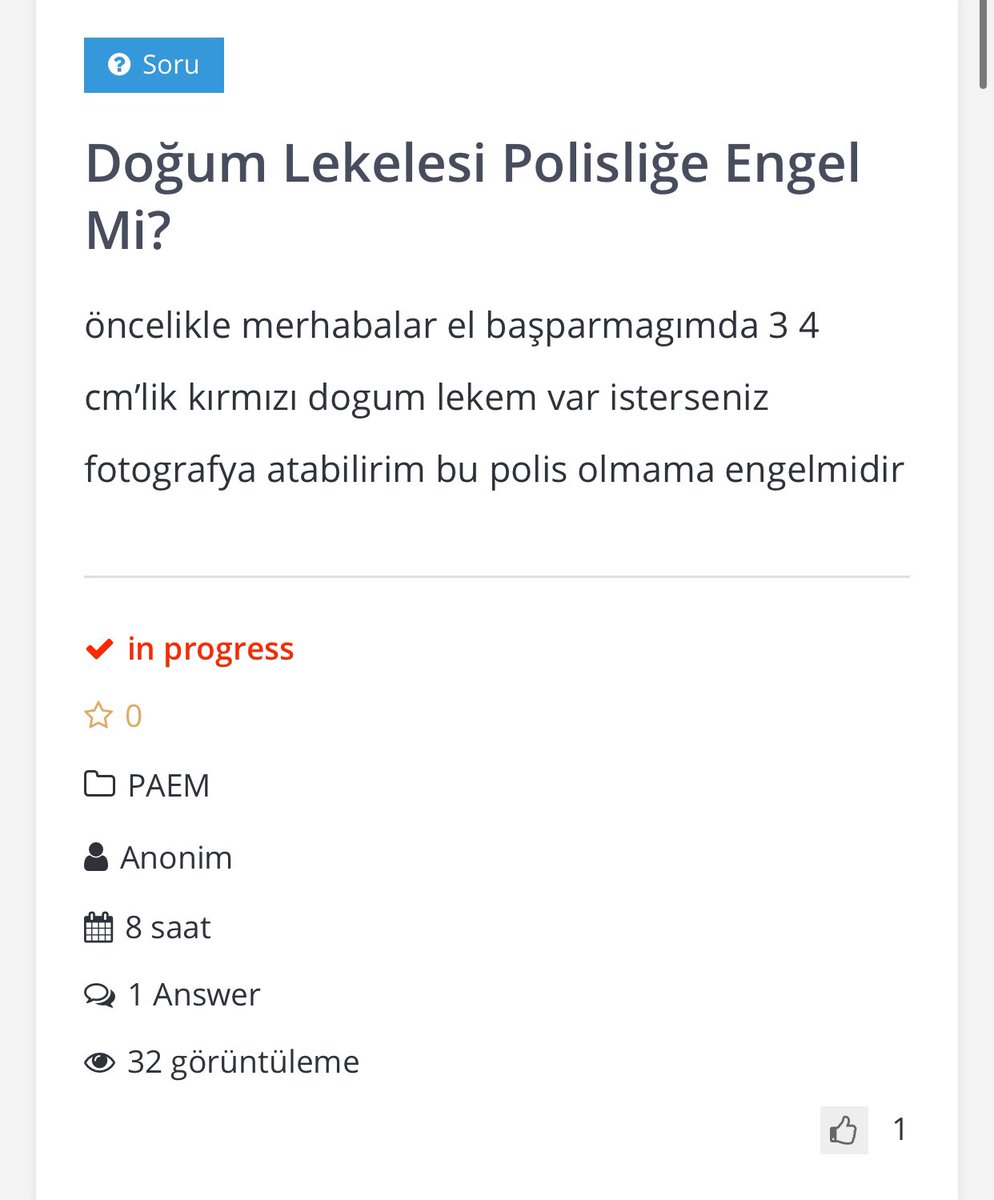 Kullanıcı Sorusu: Doğum Lekelesi Polisliğe Engel Mi? 
polisim.net/soru/dogum-lek…