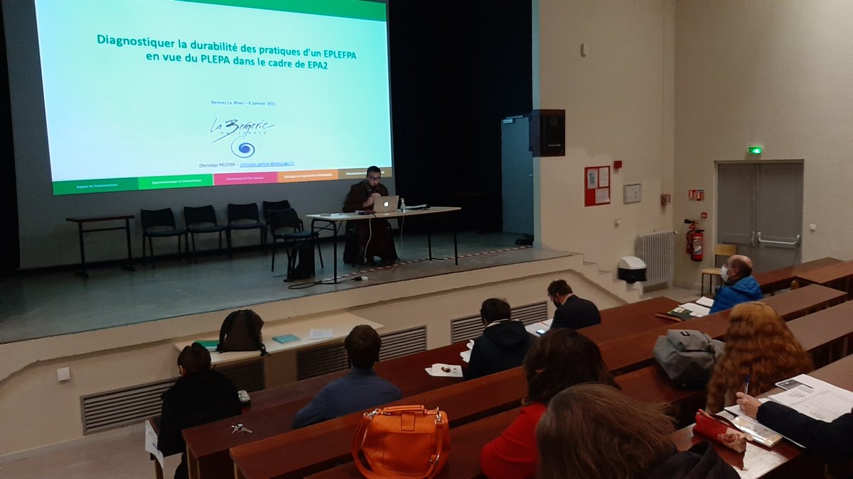 Cpeltiered's tweet photo. 7-8/01 - Au Lycée Th. Monod Rennes, c'était diagnostic quant à la durabilité des pratiques globales #transitions #durabilité #agroécologie en vue élaborer le Plan Local Enseigner à Produire Autrement (#PLEPA) avec C. Peltier @BergerieNat et V. Redon référente #EPA DRAAF-SRFD #BZH https://t.co/lRDNjlK7pH