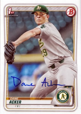 sasesportssigs's tweet photo. Success with Oakland A's 4th round pick Dane Acker for my 2020 Bowman Draft set, he also included a nice note. Acker went from San Jac Junior College to Rice University to Oklahoma prior to being drafted by the A's. #DaneAcker #Athletics #RiceOwls #SanJac https://t.co/e7KTpzpBGU
