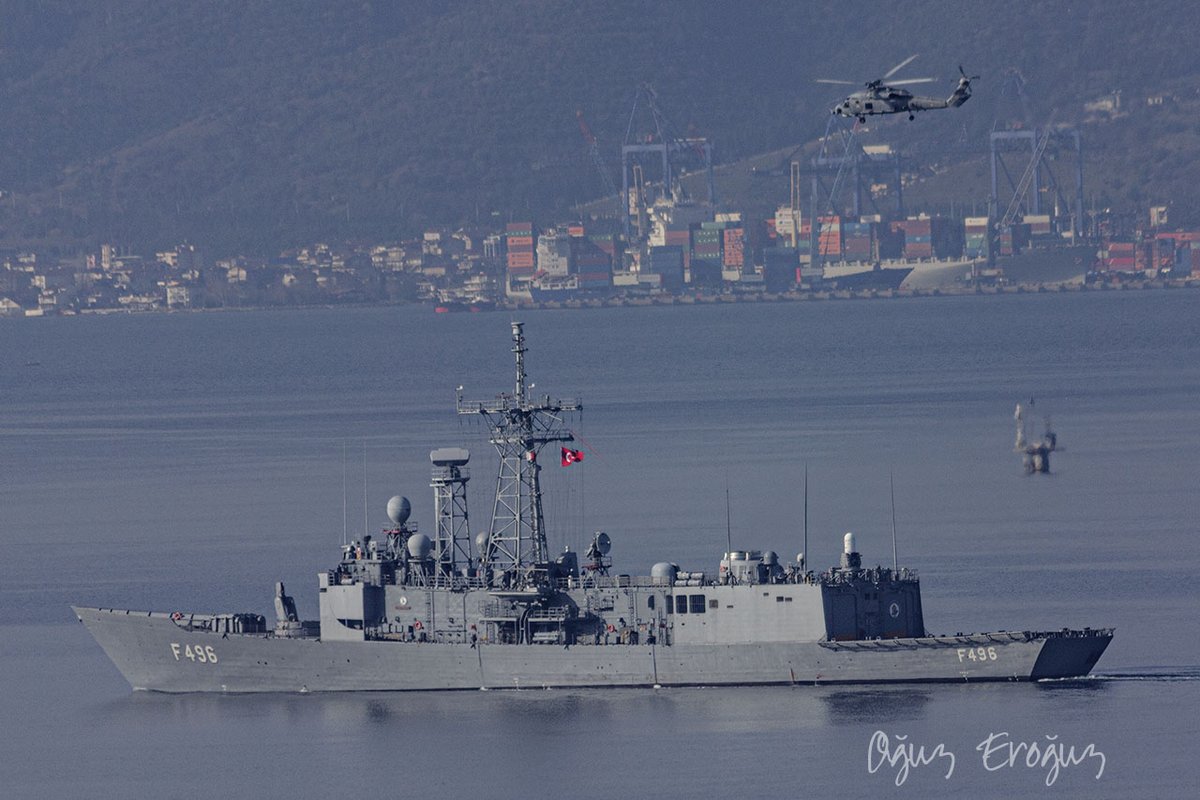 OguzEroguz1's tweet photo. #TurkishNavy #OHP/#Gabya frigate #TCGGökova #F496 (ex. #USSSamuelEliotMorison (#FFG13)) and @Sikorsky
#S70B-28 #Seahawk #TCB78 https://t.co/Mb2B4k6U3a