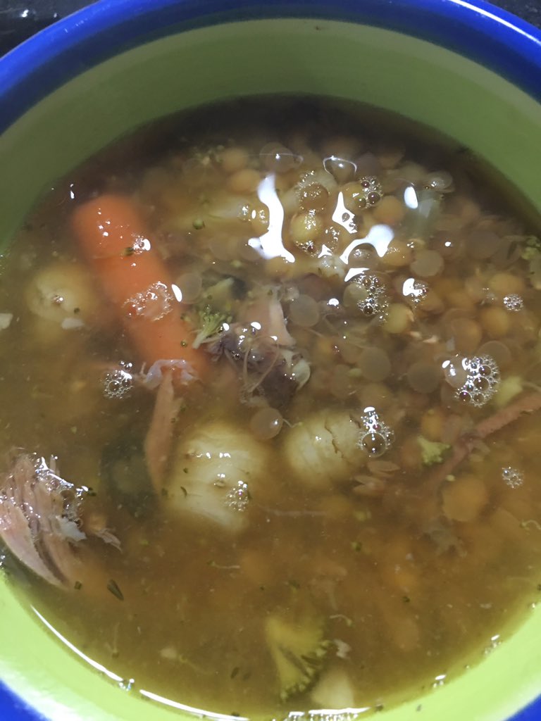 bfarms_tx's tweet photo. Rooster & lentil soup with veggies and homegrown sun chokes.
When it’s 46° with a windchill of 43 and no sun in sight, this sure warms the soul!
#cooptotable #sunchokes #soup #soupweather #farmtotable #broussardfarmskirbyville #farmlife #blessed https://t.co/JepyEcXzqY