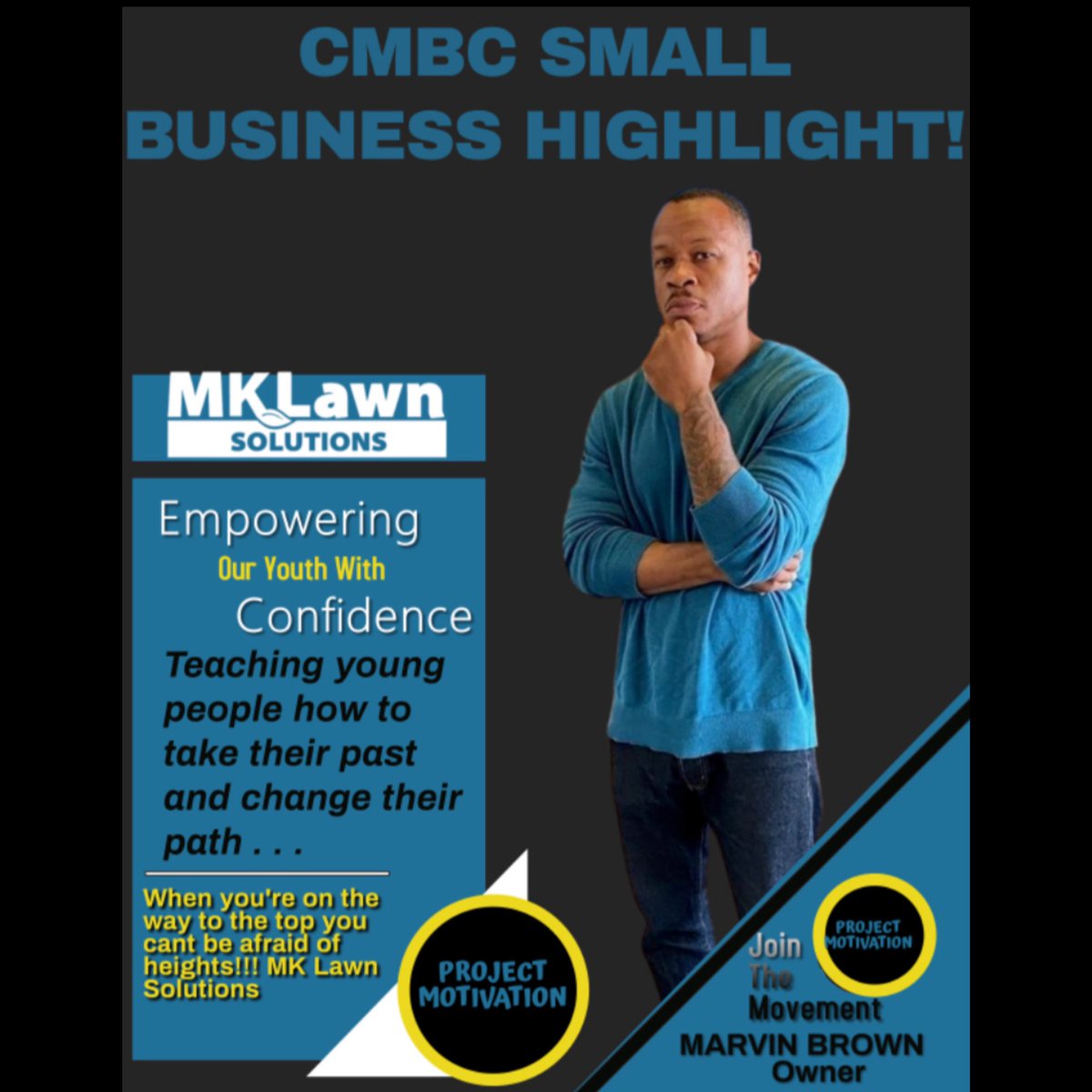 cmbcaustin512's tweet image. CMBC NATION! Meet Austin’s Favorite Lawns Guy- Marvin Brown 

Website: mklawnsolutions.com
Facebook: MK Lawn Solutions 

#projectmotivation #cmbc #smallbusinessowner #marvinbrown #mklawnsolutions