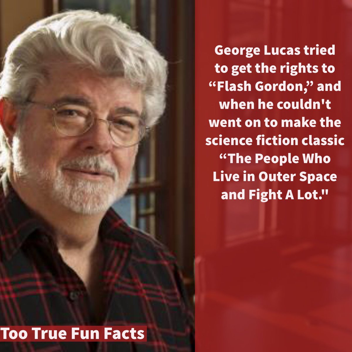 “... and they had laser swords and spoke weirdly: the movie.”
#StarWars #GeorgeLucas #FlashGordon #SciFiFri #SciFi #Comedy #Funny #FunniestTweets #Meme #Memes #MemesDaily #Lol #Lolz #Humor #Humour #Parody #ParodyAccount #Satire #Fact #Facts #FunFact #FunFacts #FunFactFriday