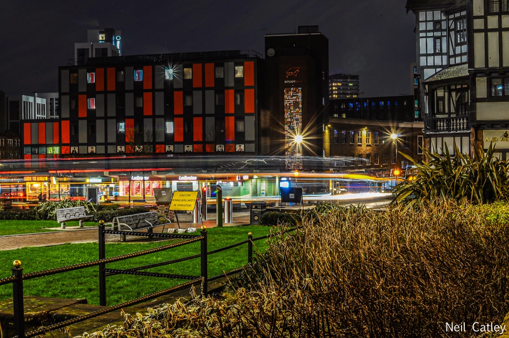 cityscape.. one from tonight ive always wanted to see what it would look like doing a long exposure in this location of the city note there was four buses going past had to bump up my shutter to 25seconds iso 200 f16 hope you enjoy