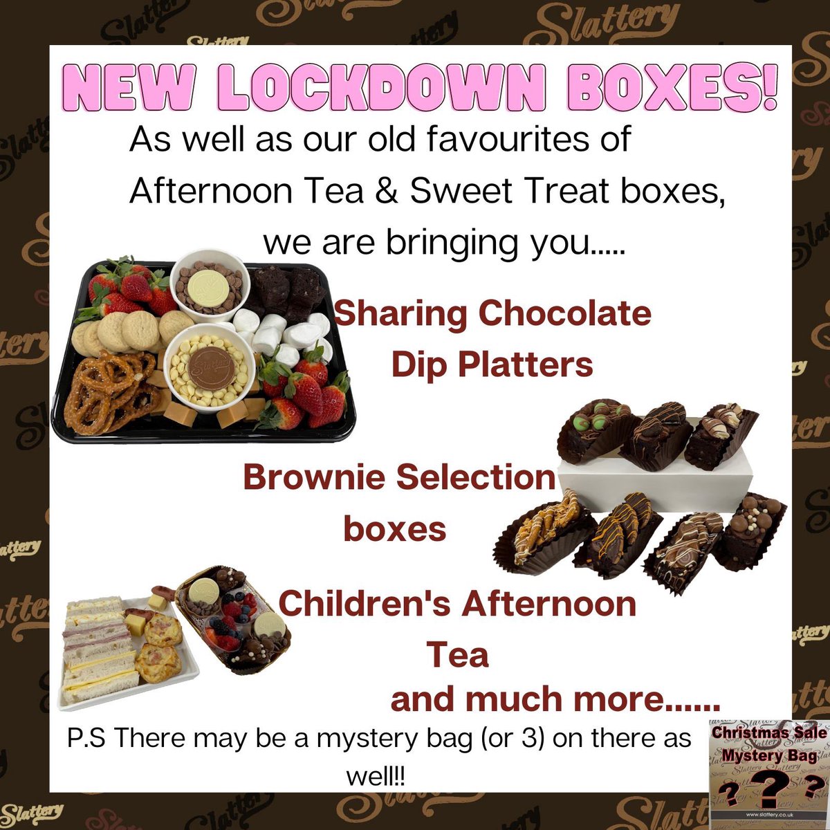 Slattery_Cakes's tweet image. Our lockdown boxes are back (from Wed 13th for collection &amp;amp; Thurs 14th for delivery)!! We have some delicious new treats for you to enjoy with all the family! slatteryathome.co.uk to order yours now! Stock numbers are limited &amp;amp; it is a first come first served basis!