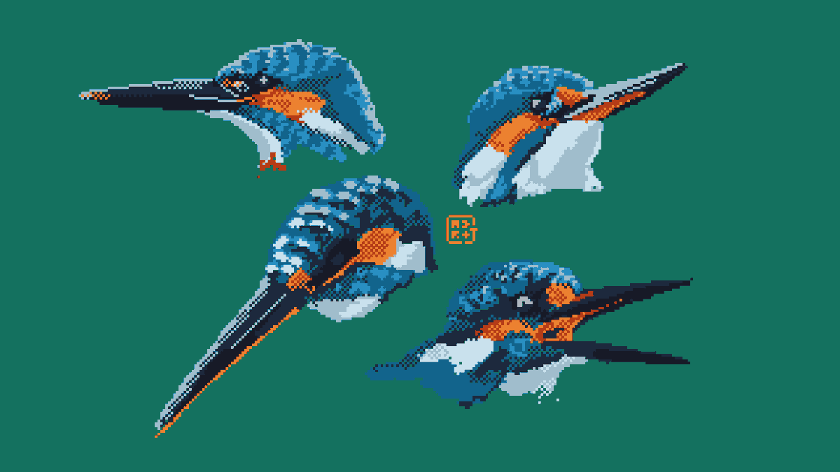 Kingfisher Speedpaint

10 colors

 #kingfisher #bird #pixelartist #pixelpainting #ドット絵 #digitalart #digitalpainting #madeinaffinity #affinityphoto #nature #animals #earth #wild