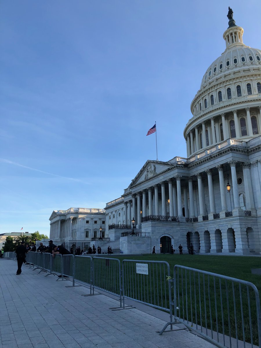 You can clearly see MANY officers all over the Capitol. And big buses holding officers, shields and gear, parked on multiple areas on the plaza.This was BEFORE any  #BlackLivesMatter   protestors were on Capitol grounds. But police were prepared.