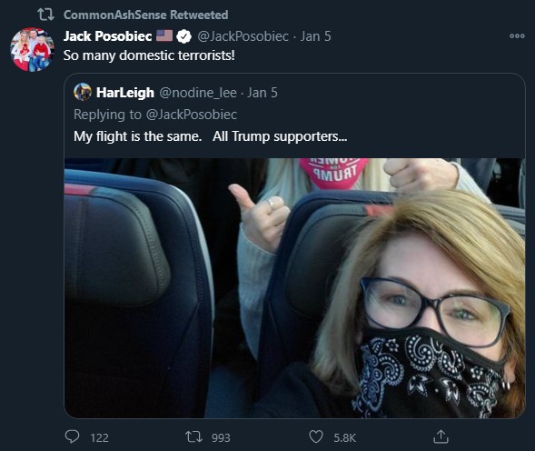 Second, the QAnon lady Ashli that got shot & killed was a veteran attacking her own government's capitol thus arguably shot for treason retweeted out about... people getting shot by firing squads for treason! Really! She also retweet joked about domestic terrorists! 3/5