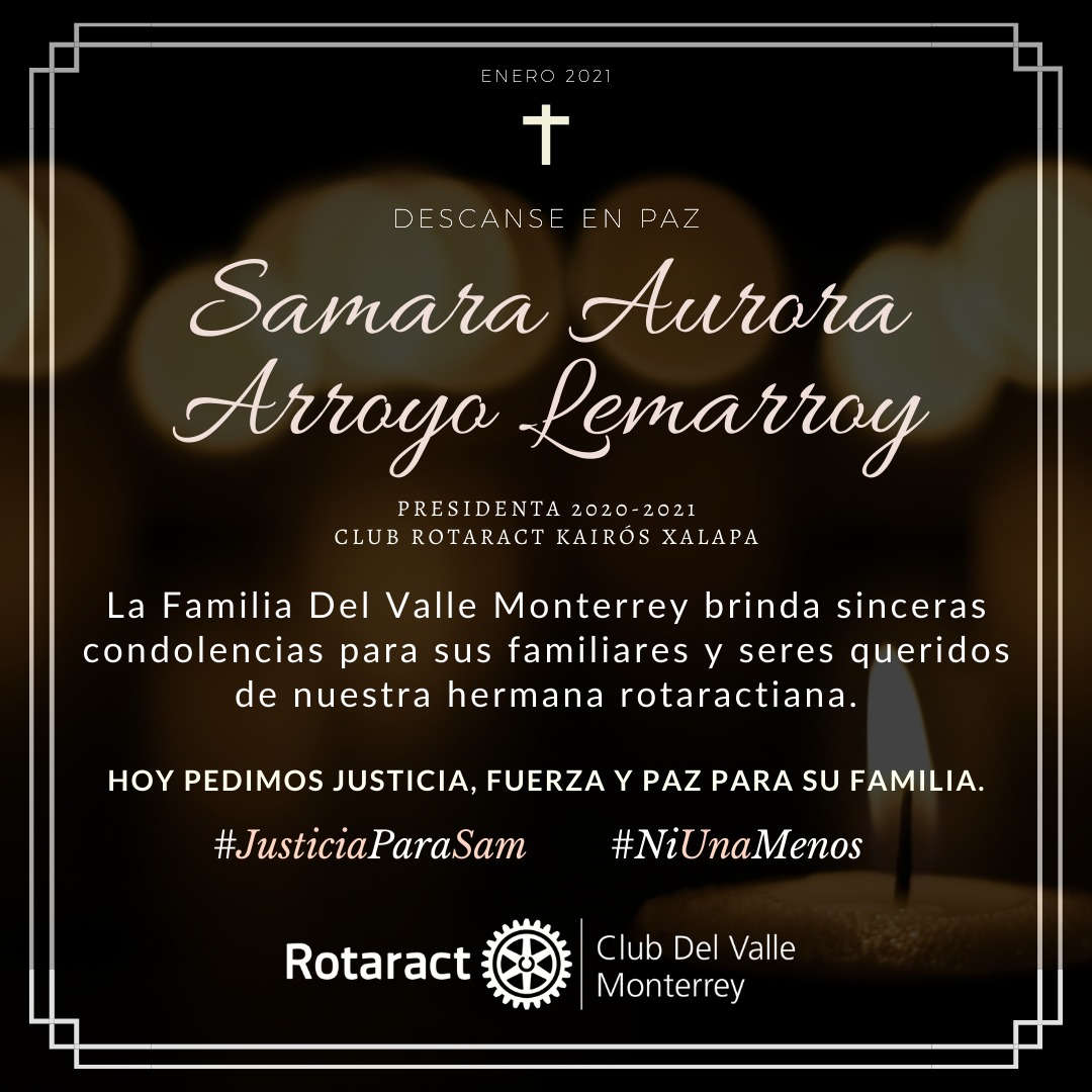 RotaractValle's tweet photo. #JusticiaParaSam #NiUnaMenos https://t.co/4ISAV9vg1H