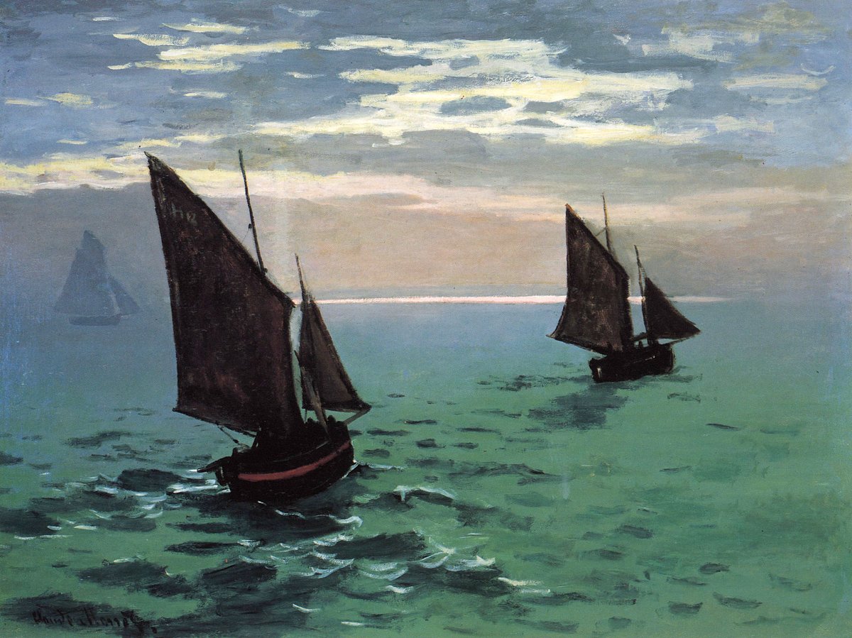 artistmonet's tweet photo. Fishing Boats at Sea, 1868 https://t.co/pyjaXRdsGF #wikiart #impressionism https://t.co/5ChYCwv4Xp