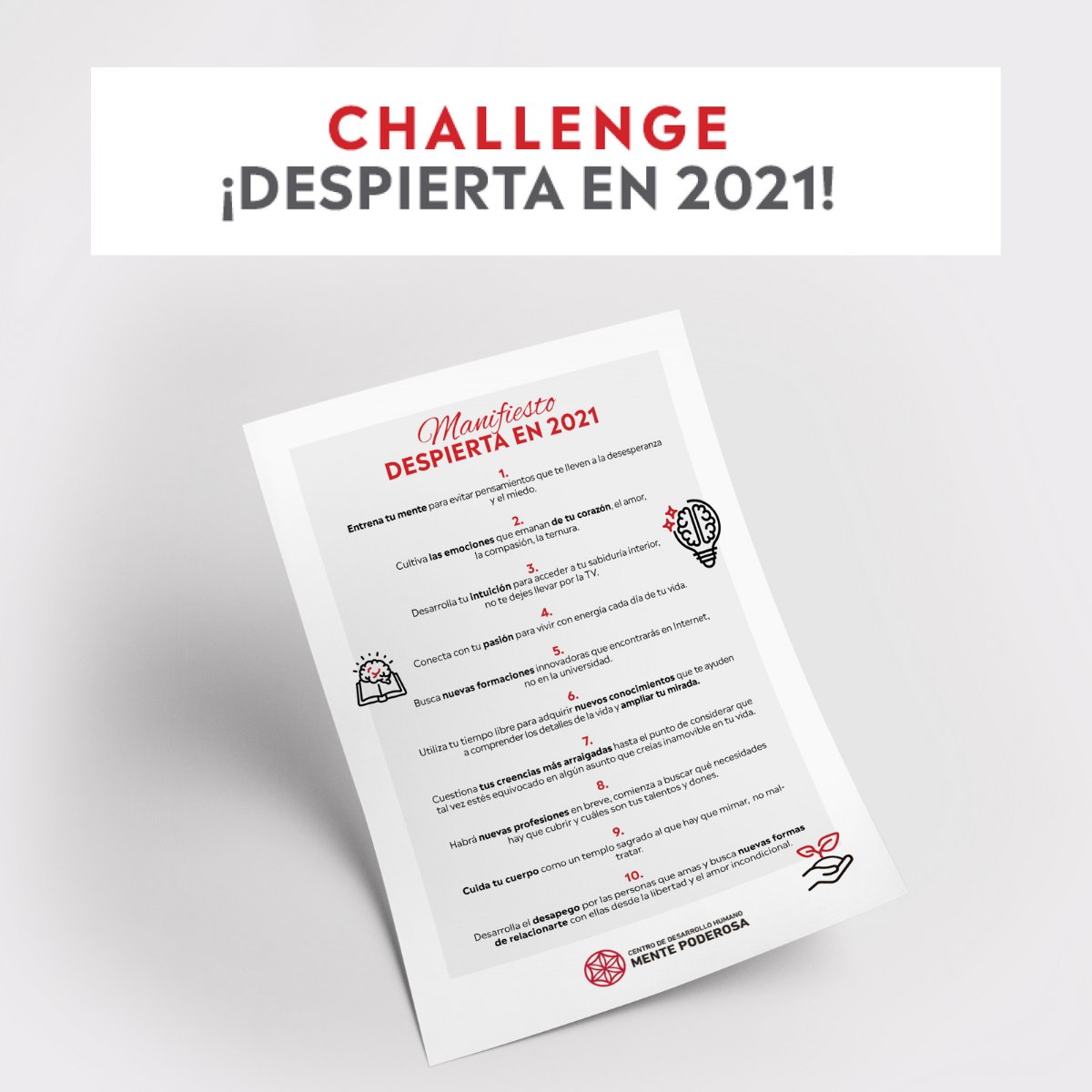Mente_Poderosa's tweet photo. He preparado un CHALLENGE de 10 días para que puedas entrenarte durante los primeros días del año y aprender a través de 10 videos, como afrontar el 2021 con esperanza, con ilusión y con nuevas expectativas.

¿Te gustaría entrenarte conmigo?

👉 https://t.co/dLRQrDjl2C https://t.co/2x1iesxXRv