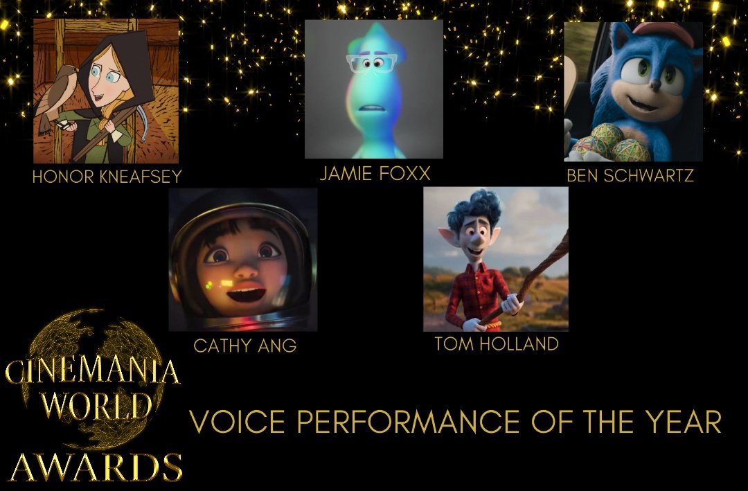 CinemaniaWorld's tweet photo. #CinemaniaWorldAwards Nominations - "Voice Performance of the Year"
Honor Kneafsey - #Wolfwalkers
Jamie Foxx - #SoulMovie
Ben Schwartz - #Sonic
Cathy Ang - #OverTheMoon
Tom Holland - #Onward
Vote for your favorite below! #VoicePerformance https://t.co/w2cm9vWQWe