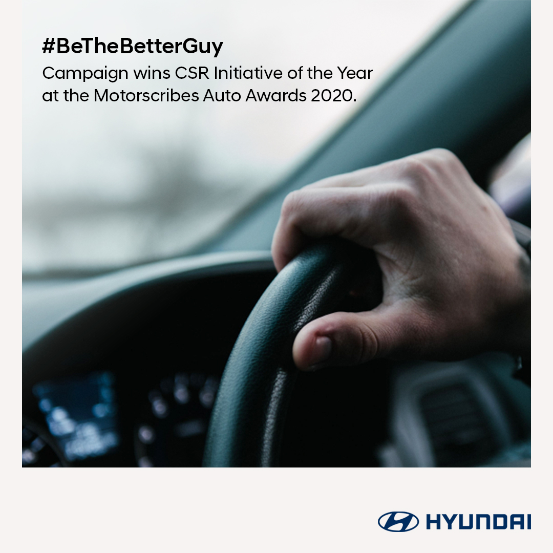 HyundaiIndia's tweet photo. Hyundai Motor India takes pride to announce that #BeTheBetterGuy campaign wins the CSR Initiative of the Year at the Motorscribes Auto Awards 2020.
.
.
#Hyundai #MotorScribesAutoAwards2020
@motorscribesind https://t.co/8P3Eu3qv78