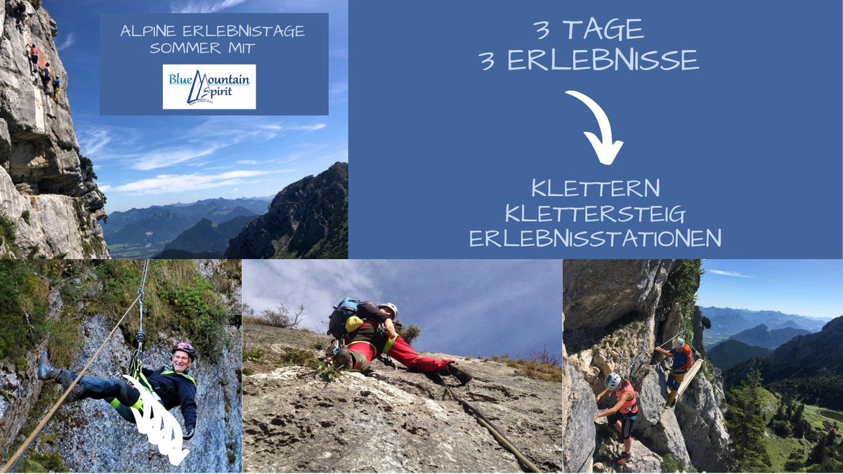 BMSBergschule's tweet photo. Unser Ausblick auf den Sommer 2021😊...
ALPINE ERLEBNISTAGE SOMMER  🧗
3 Tage - 3 Erlebnisse
➡️ Klettern
➡️ Klettersteig 
➡️ Erlebnisstationen
Alle Details findest Du hier: https://t.co/aXjDFTVMDF
Wir freuen uns auf Dich!
❤️liche Grüße
Dein Blue Mountain Spirit Team https://t.co/o9ai9nmJN9